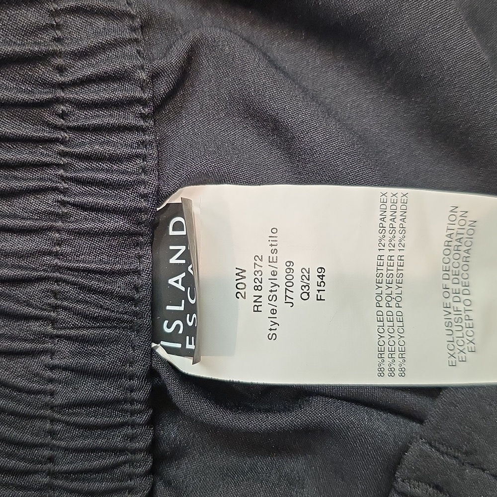 Island Escape Women's Plus Black Beach Board Lace Up Shorts Size 20 - Picture 8 of 12